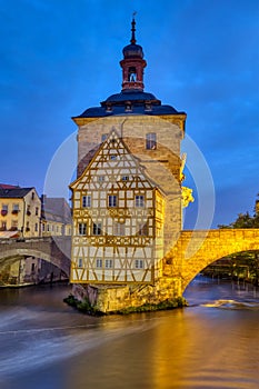 The half-timbered Old Town Hall of Bamberg