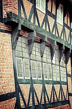 Half timbered traditional house in ribe denmark