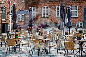 Half timbered traditional house in ribe denmark