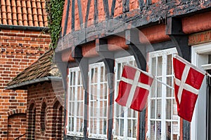 Half timbered traditional house in ribe denmark