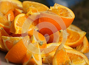 Half time oranges. tradition of a vitamin c kick during the sports game