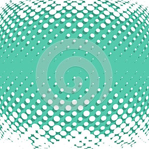Half-tone dots. Dotted, circles pattern. Sphere, orb or globe distortion speckles. Diffuse radial, radiating bulge, bloat warp.