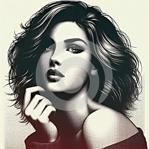 Half Tone Portrait A portrait created using half tone dots creat photo