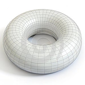 Half torus 3D illustration isolated on white