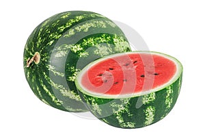half of watermelon isolated on white background with full depth of field