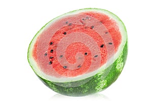 Half watermelon on white background. Watermelon berry fruit. Full depth of field