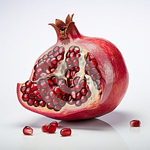 Halfopen Pomegranate Digital Art: Minimal Retouching For Realistic And Stark Aesthetics