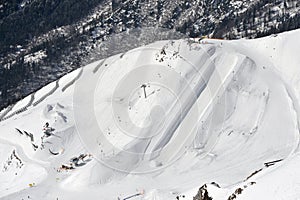 Halfpipe on a mountain