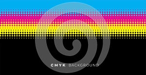 Halftone background with cmyk colors