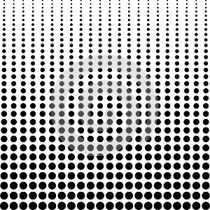 Halftone background, decreasing black dots vertically, vector halftone background comics or manga photo