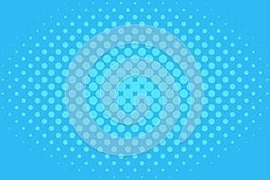 Halftone background pattern in comic style. Blue wallpaper with radial halftone. Vector illustration