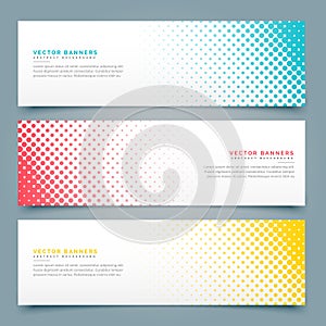 Halftone banners and headers set design