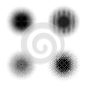 Halftone black circles. Dot pattern. Design elements.Vector illustration