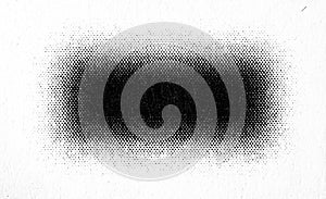 Halftone black rectangle ink bar macro print texture on paper