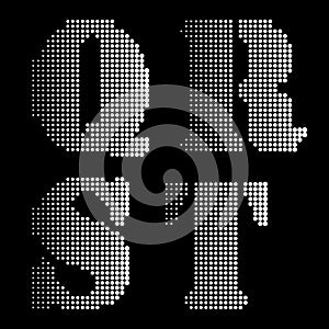 Halftone Black White Alphabet letters Numbers Notations