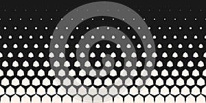 Halftone border pattern. Horizontally vector black and white illustration