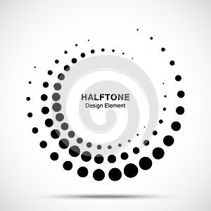 Halftone circle dotted texture frame.