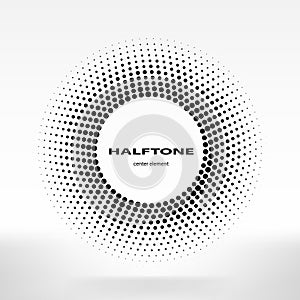 Halftone Circle Halftone Dots Frame Center Element