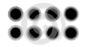 Halftone circle pattern vector design with black dots and gradient effect for graphic decoration and modern style artwork