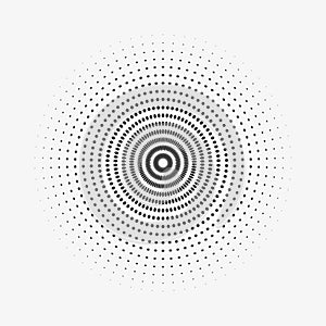 Halftone circle vector logo symbol, icon, design. abstract dotted globe isolated on white backgroun