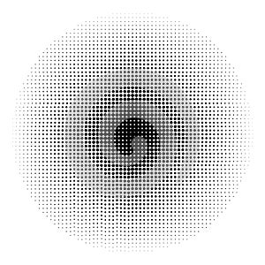 Halftone circles, halftone dot pattern. Vector illustration.