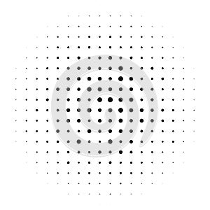 Halftone circles, halftone dots pattern. Monochrome half-tone