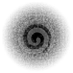 Halftone circles, halftone dots pattern. Monochrome half-tone