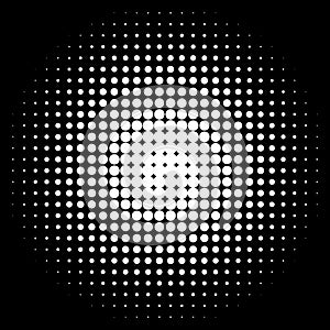 Halftone circles, halftone dots pattern. Monochrome half-tone