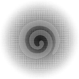 Halftone circles, halftone dots pattern. Monochrome half-tone