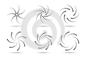 Halftone circular dotted frame set. Circle dots icons. Logo design element. Emblems circle dots texture. Vector. photo