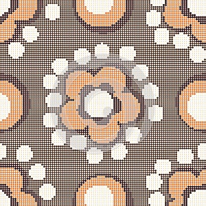 Halftone colorful seamless retro pattern vintage round cross dot