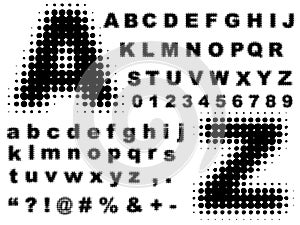 Halftone complete alphabet vector