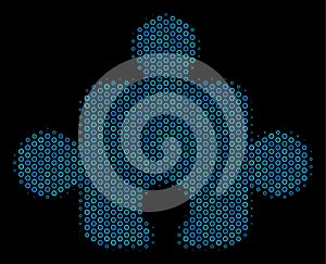 Component Collage Icon of Halftone Spheres