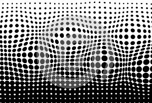Halftone, convex moving pattern texture pointillism abstract bac photo