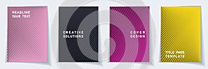 Halftone covers set vector graphic design