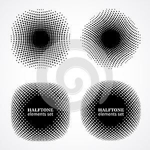 Halftone design elements. Vector halftone circles. Dot pattern