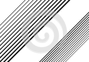 Halftone diagonal, oblique, slanting parallel and random lines,stripes pattern and background.Lines vector illustrations. Streaks photo