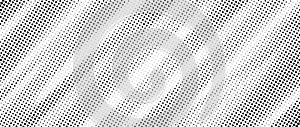 Halftone diagonal stripe texture. White and black oblique faded gradient. Grunge slanted line grit background. Abstract