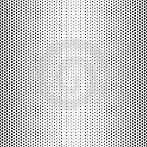 Halftone dot seamless pattern. Gradation dots. Faded black polka on white background. Fades gradient point texture for opacity eff