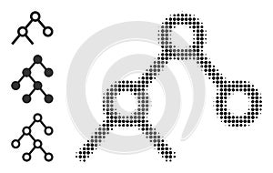 Halftone Dot Vector Binary Links Icon