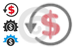 Halftone Dot Vector Dollar Refund Icon