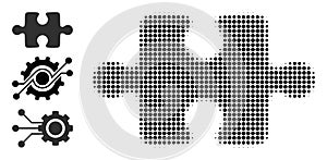 Halftone Dot Vector Puzzle Item Icon