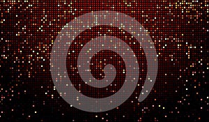 Halftone dots abstract digital technology orange-red light on red background