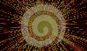 Halftone dots abstract digital technology orange-red light on red background
