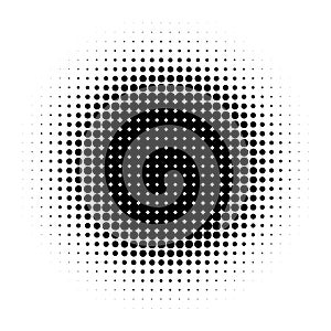 Halftone dots background. Black circle halftone pattern. Pop art comic backdrop.