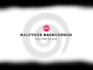 Halftone dots background, top and bottom frame, vector illustration