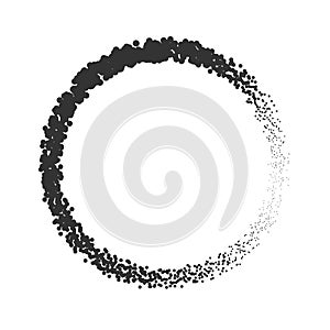 Halftone dots in circle form. round logo vector illustration dotted spiral design element