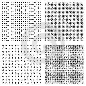 Halftone dots, dotted pattern. Pointillist, pointillism vector illustration. Speckles textire