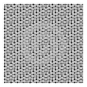 Halftone dots, dotted pattern. Pointillist, pointillism vector illustration. Speckles textire