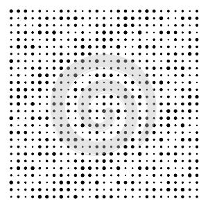 Halftone dots, dotted pattern. Pointillist, pointillism vector illustration. Speckles textire